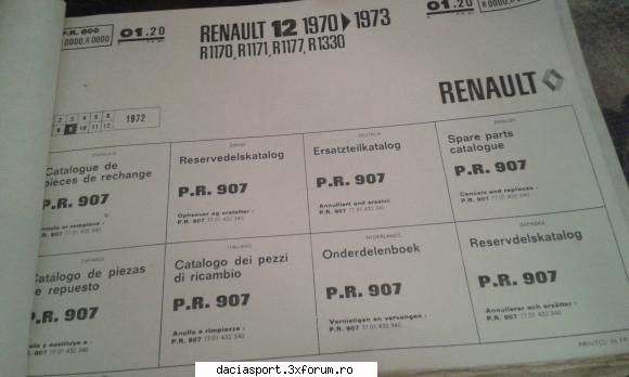 next catalog piese schimb dacia renault 12 pr 907  anii 1970 1973