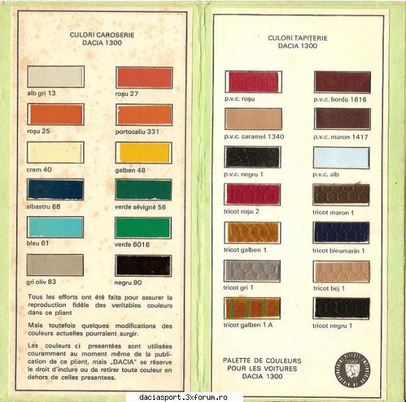 Conditii restaurare - Brosura asta e pentru Dacia 1300 , putem crea - Manuale